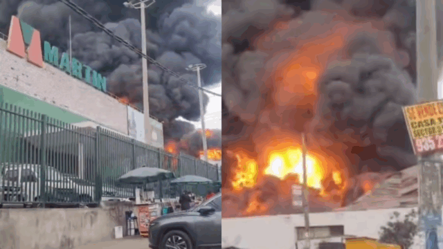 Fuerte incendio en fábrica de colchones en VES: Se oyen explosiones y hay riesgo de expansión a viviendas