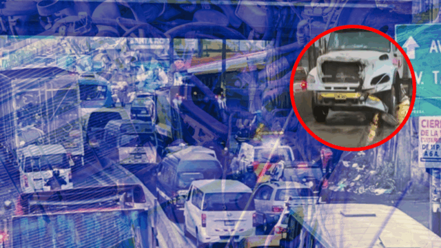 Caos en Vía de Evitamiento: choque múltiple entre camiones y auto genera tremenda congestión vehicular