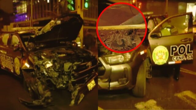 Patrullero de San Borja habría chocado violentamente contra poste cerca de La Rambla: testigos denuncian que agentes se habrían retirado del lugar