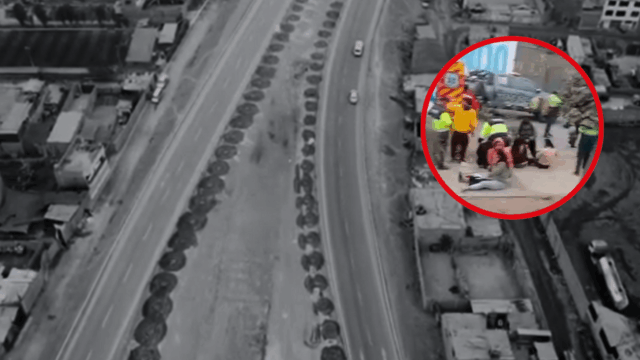 Una combi llena de pasajeros volcó en la autopista Ramiro Prialé dejando más de 20 heridos.